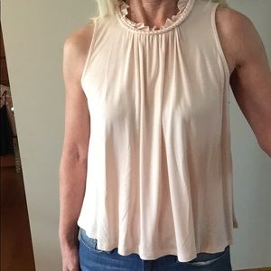 NWT Braided round neckline with ruffle S